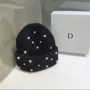 Black Beanie with Rhinestones